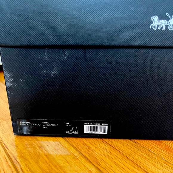 Coach lug cap toe boot dark saddle - Picture 3 of 3